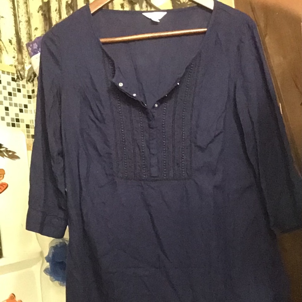 Thyme dark blue casual blouse